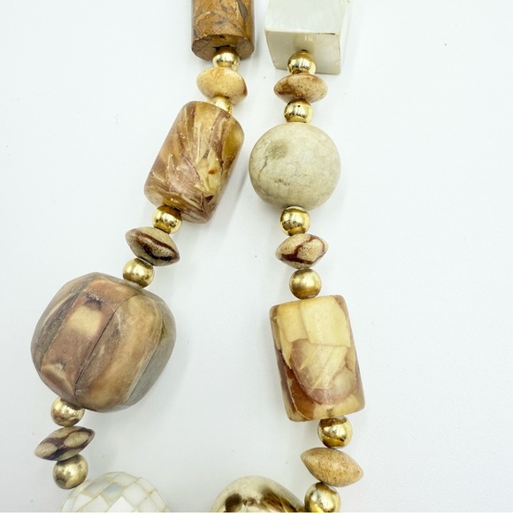 Himalayan Nepalese Indo Tibetan Chunky Beads MOP Agate Necklace - Picture 7 of 10